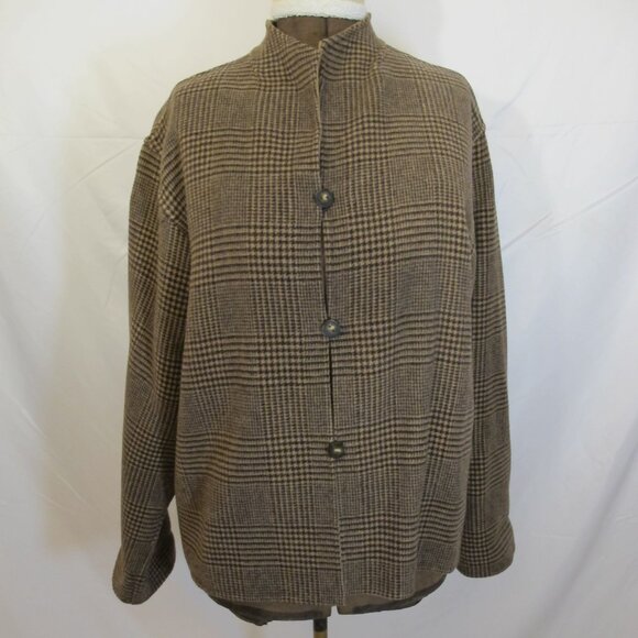 LL Bean Traveler XL wool-blend tweed coat  XL - Picture 1 of 6